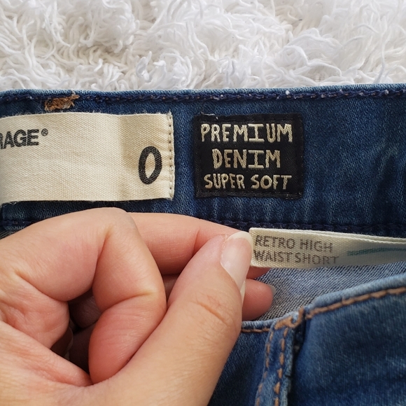 Garage Retro High Waist Shorts with Distressing - Picture 7 of 8